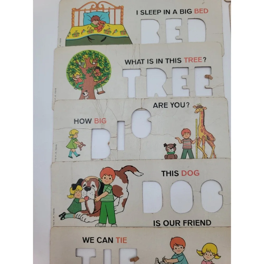 VTG 1972 Fisher-Price School Days Desk Magnetic Letters Numbers Stencil Cards